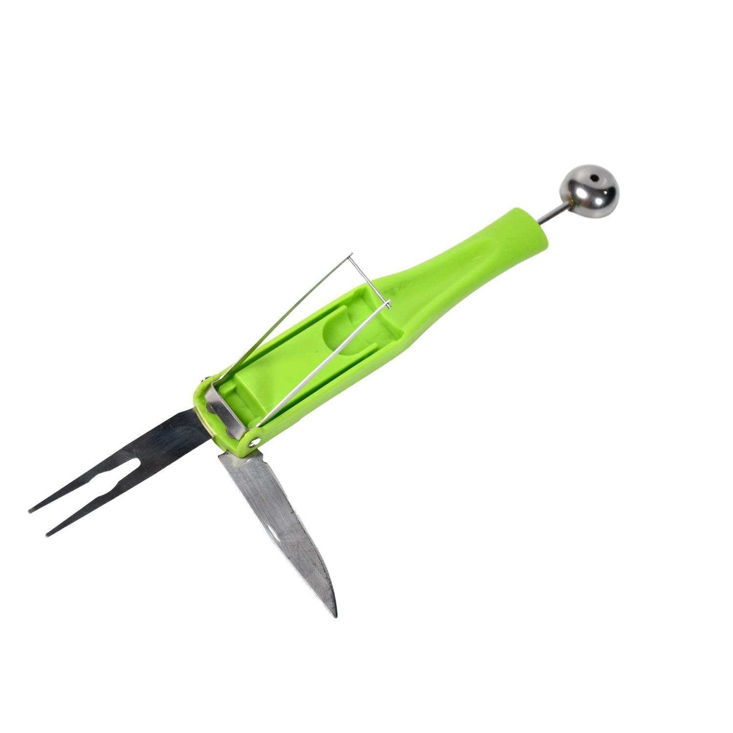 2814 Stainless Steel Fruit Scooper Seed Remover Melon Baller Carving Knife Double Sided Melon Baller for Watermelon Ice Cream. DeoDap 2814 Stainless Steel Fruit Scooper Seed Remover Melon Baller Carving Knife Double Sided Melon Baller for Watermelon Ice Cream. DeoDap